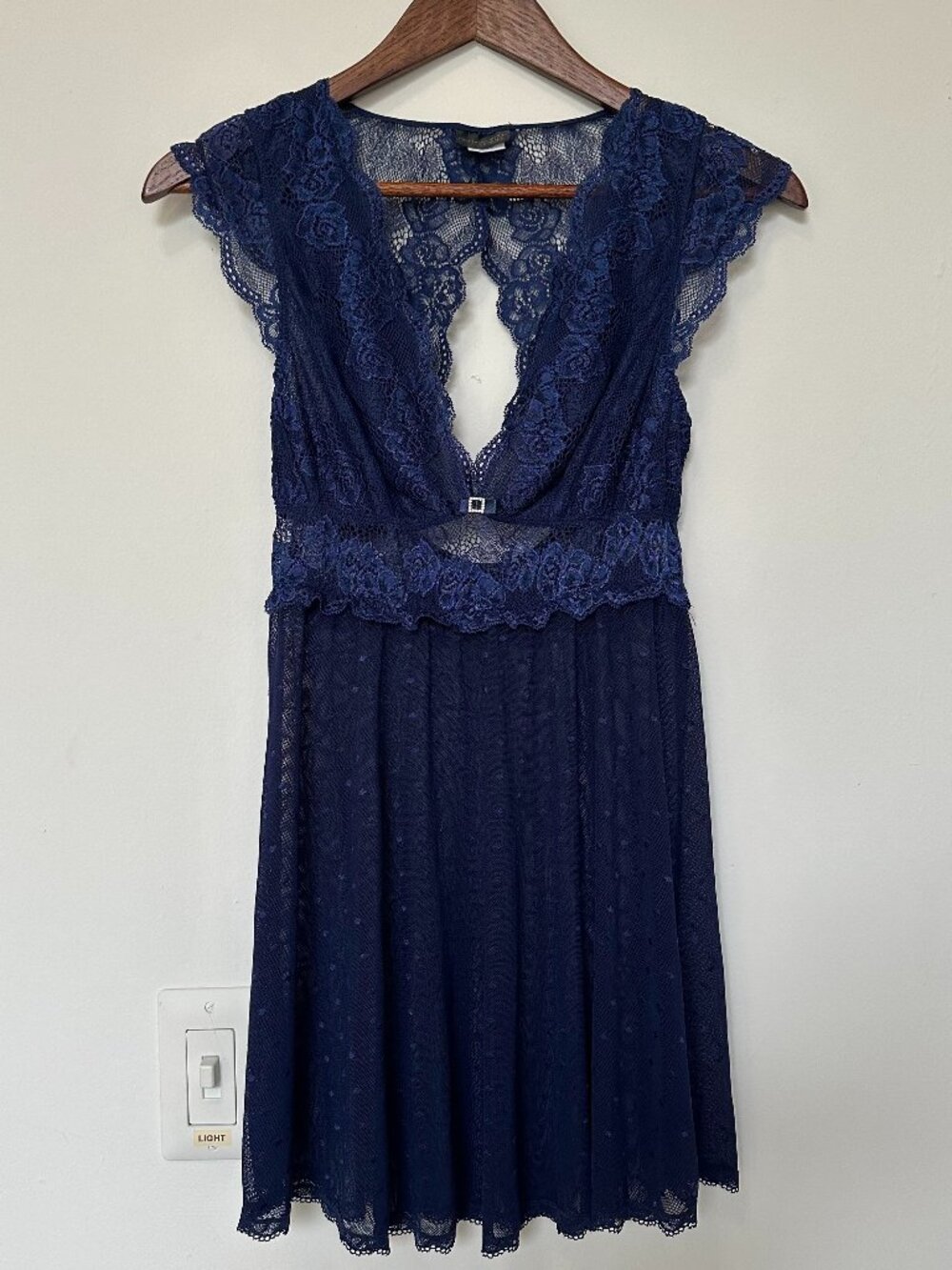 Seductivewear by Cinema Etoile Navy Blue Floral Lace Lingerie Chemise 💙
